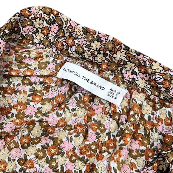 Faithfull The Brand Aira Knot Shirt In Mathiola Floral Print - Picture 4 of 5